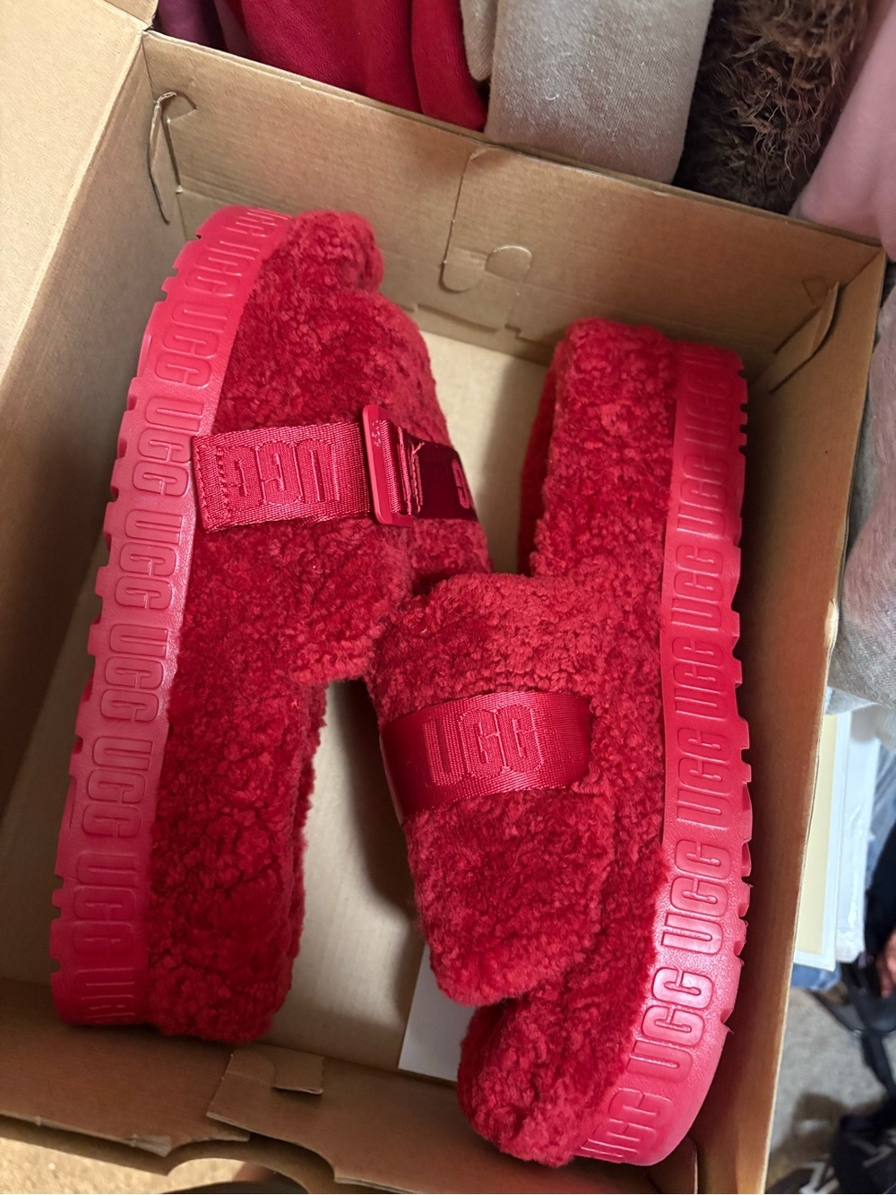 UGG Fluffita Red Slippers